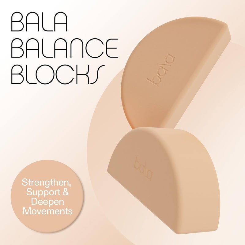 Balance Blocks 2 Pack, Yoga Blocks for Working Out, (Sand) - Semi-Circular Yoga Accessories for Stretching & Exercise - Yoga Equipment for Home Workout - Yoga Block Essentials for Women & Men - Image 2